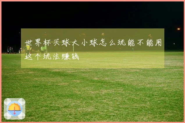 世界杯买球大小球怎么玩能不能用这个玩法赚钱